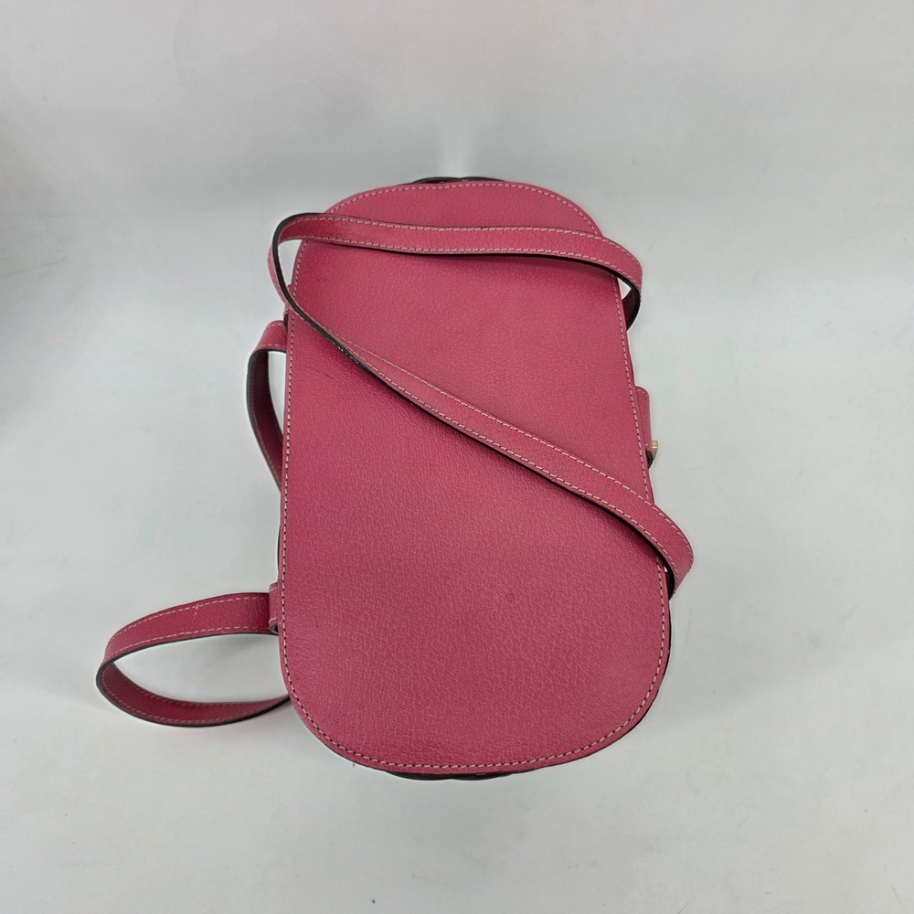 Kate Spade Pink Leather Dark Brown Wicker Picnic Basket Polka Dot Satchel Bag - Picture 7 of 13